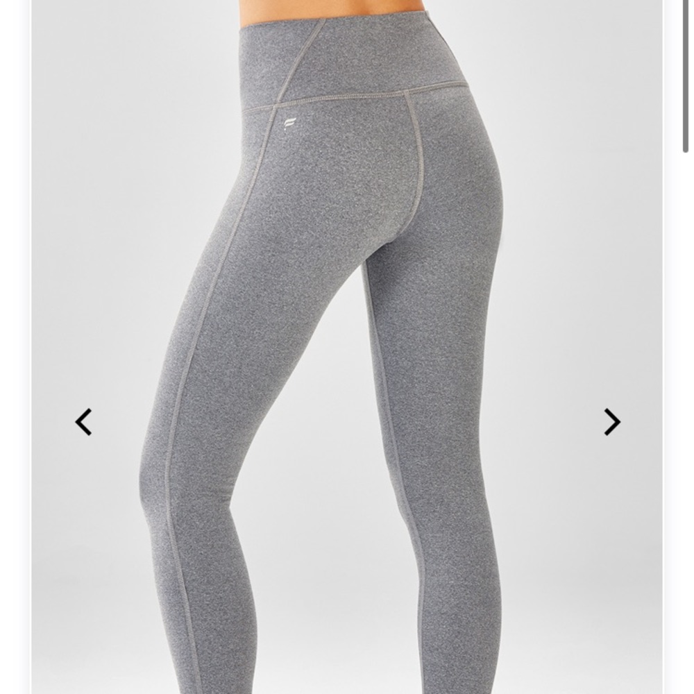 Fabletics high waisted heather gray 7/8 leggings M